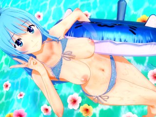 hentai aqua, aqua, blowjob, babe