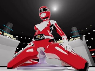 Female Red Ranger Cowgirl Riding Slime Dick