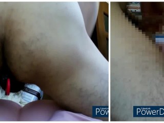 2Cameras] Hairy Japanese Masturbate. look at the Anal Orgasmic Contractions.