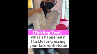 what's happened if I tickle for crossing your face with tissue♡ #shorts