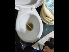 Piss in toilet for you my slut