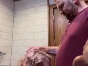Preview 1 of Redhead slut cream pied in KC nightclub bathroom