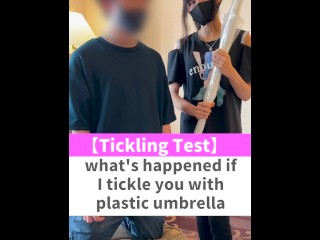 What's Happened if I Tickle you with Plastic Umbrella♡ #shorts