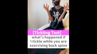 what's happened if I tickle while you are exercising back spine♡ #shorts