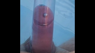 Pool pumping with wand in urethra. 