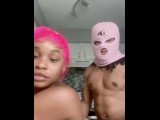 Tiny Whiny told him to put on this PINK MASK and Beat that Ass