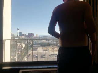 Las Vegas. Hot Wife Fucking Guy_from the Pool in Hotel Window (16thFloor)