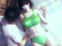 Video [Hentai game Honey Select 2 Libido]track and field club's big tits beauty rubs her breasts and sex.