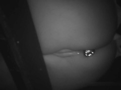 MICRO SKIRT NO PANTIES BUTT PLUG AT CLUB