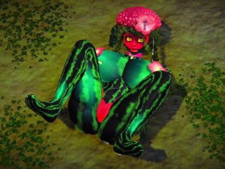monster girl, big tits, watermelon, big boobs