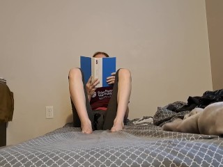 Cute Trans Girl Lazily Wets herself while Reading, Shows off her Wet Ass