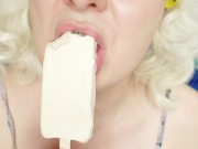 Preview 2 of braces fetish: close up video mukbang ice-cream