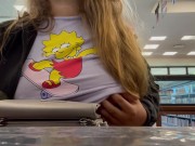Preview 5 of Mj Moore Flashing in the Library