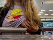Preview 6 of Mj Moore Flashing in the Library