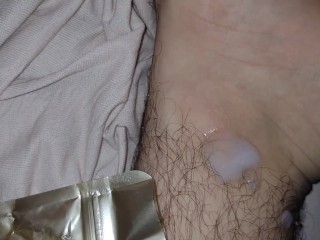 Cumshot Fail / i Wanted to Cum in the Bag, but i Fail and Cum in my own Foot