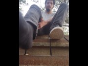 Preview 4 of Getting my shoes off in public parks to show off my hairy legs and dirty socks