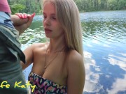 Preview 4 of Casual sex with a stranger in the woods with cum in pussy