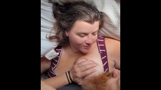 she cums hard with vibrator on her pussy - nipple sucking, intimate, intense orgasm