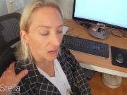 Preview 1 of THE SECRETARY E04 Stella Suck Fucks And Takes Huge Creampie To Save Her Job