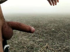 Big cock showing on open area