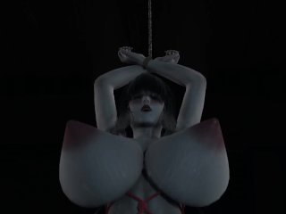 Nakime in her servitude outfit is attacked by a supreme demonuntil she is left without energy