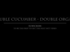 Video The vegetable slave gets a double cucumber - stuck in pussy and ass gets her double pleasure