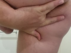 Anal beginner plays with asshole