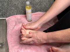 Sexy Female Feet Solo Oily Foot Massage Self Care No Talking