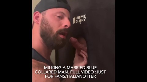 Milking married blue collared man. 