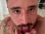 Preview 6 of Cum on Face Big Amateur Gay Facial Compilation