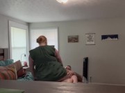 Preview 4 of Slut Redhead gets thong to the side cream pie during work lunch break