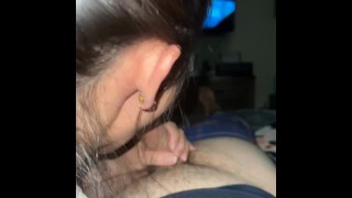 Getting my God cock sucked on by my trans gf