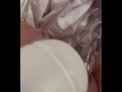 Cumming hard on my dildo and using my Hitachi on my clit