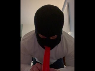 Solo Masked Gay Sucking Dildo Compilation