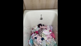 Attempted to take a bath full of junior panties