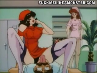 Lesbian anime nurses strapon fucking