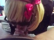 Preview 2 of Crossdresser first time sucks cock gets fucked facial full sissy