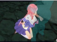 CM3D2 The Future Diary hentai - Yuno Gasai roughly gets her holes used