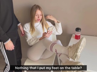 Insolent Girlfriend Threw her Legs on the Table and was Fucked for It.