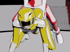 Red and Yellow ranger Doggystyle Anal