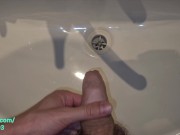 Preview 1 of Evening PISSING to the Sink Before going to Bed CloseUp POV. | 4K