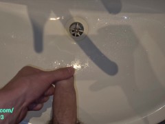 Evening PISSING to the Sink Before going to Bed CloseUp POV. | 4K