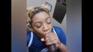 EBONY SUCKING DICK IN THE ELEVATOR & ON THE 13Th FLOOR MUST WATCH