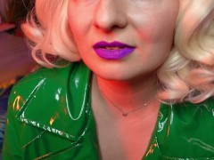 Lipstick closeup video - purple lips fetish ASMR video