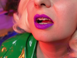 Lipstick Closeup Video - Purple Lips Fetish ASMRVideo