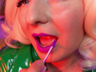 Lipstick Closeup Video - PurpleLips Fetish ASMR_Video