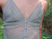 Preview 6 of Femboy walking around in Lingerie Outdoor