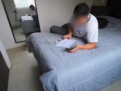 Video My regularization student 👩🏻‍🏫 caught him watching porn on his cell phone and I helped him cum