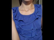 Preview 1 of Sexy in short blue skirt