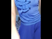 Preview 4 of Sexy in short blue skirt